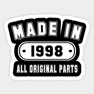 Made In 1998 All Original Parts Sticker